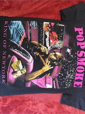 Pop Smoke Kids Black Graphic Tee - Pop Smoke Design
